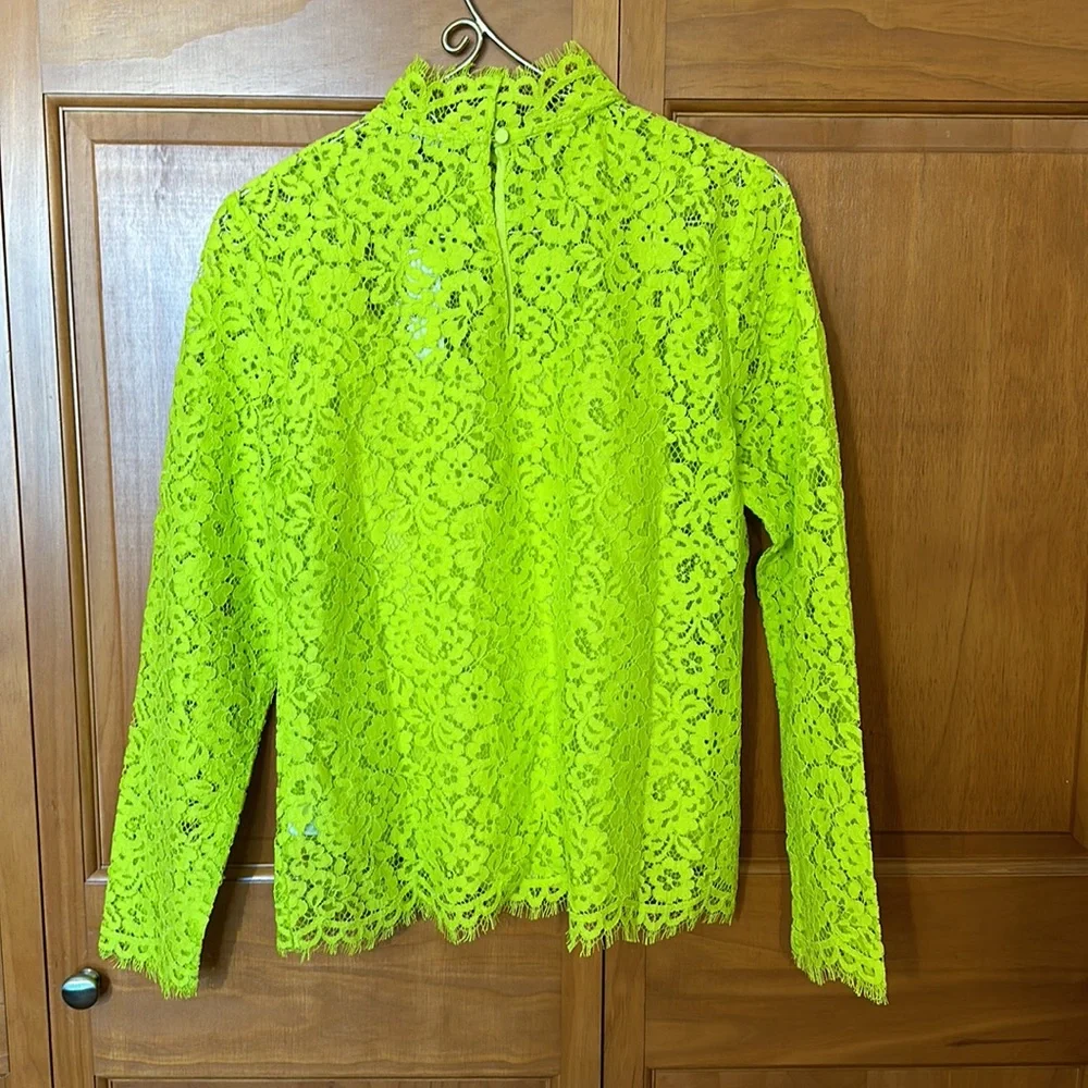 J Crew Mock Neck Lace Top in Citrine NWT Size 6